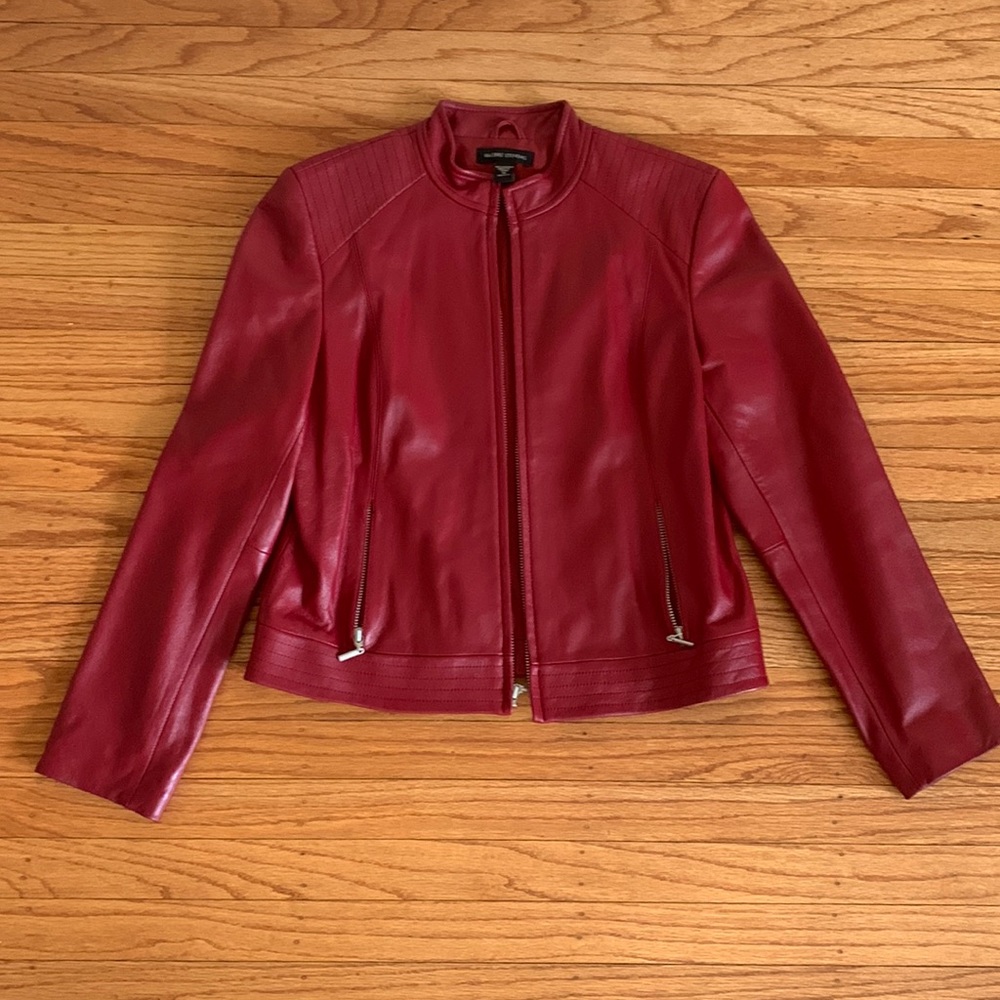 Red leather jacket